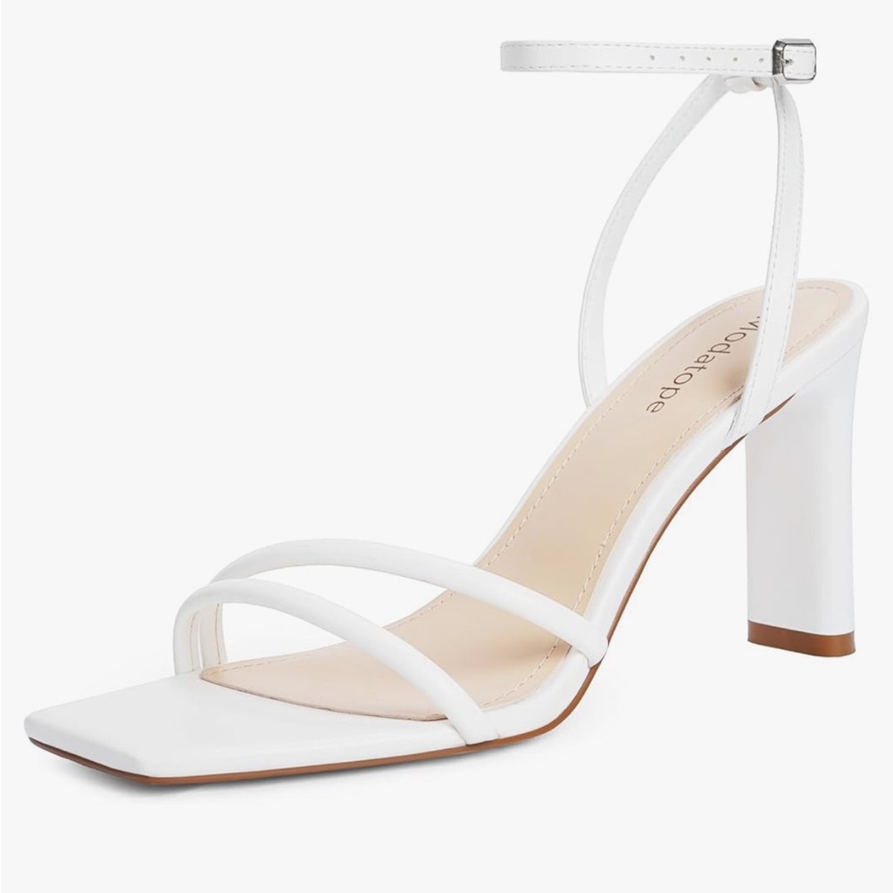 White Strappy Heels  MODATOPE NEW
